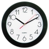 Round Wall Clock, 9 3/4", Black