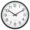 Round Wall Clock, 12 5/8" Dia., Black