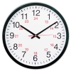 24-hour Round Wall Clock, 12 5/8", Black