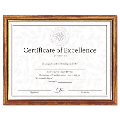 Two-tone Document/diploma Frame, Wood, 8 1/2 X 11, Maple W/gold Leaf Trim