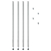 Stackable Posts For Wire Shelving, 36&quot; High, Silver, 4/pack