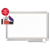 All Purpose Porcelain Dry Erase Planning Board, 1 X 1 Grid, 72 X 48, Silver