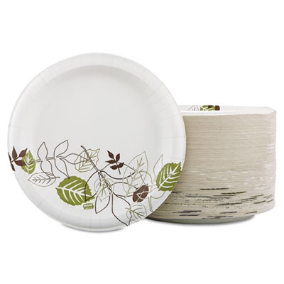 Pathways Heavyweight Paper Bowls, 12oz, Green/burgundy