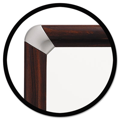 Porcelain Dry Erase Board, 72 X 48, Mahogany Finish Frame