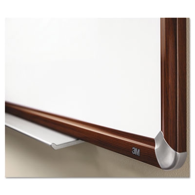 Porcelain Dry Erase Board, 72 X 48, Mahogany Finish Frame