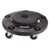Brute Round Twist On/off Dolly, 250lb Capacity, 18dia X 6 5/8h, Black