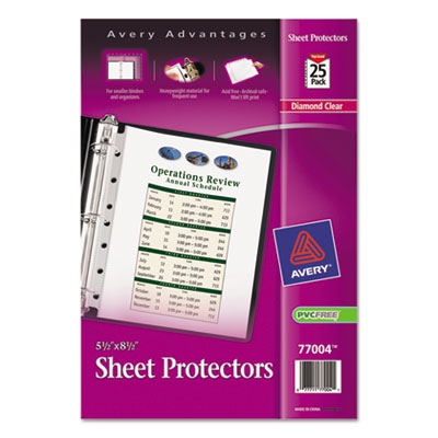 Top Load Sheet Protector, Heavyweight, 8 1/2 X 5 1/2, Clear, 25/pack