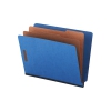 Pressboard End Tab Classification Folders, Letter, Six-section, Blue, 10/box