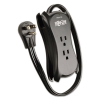 3-outlet Travel-size Surge Protector, 18&quot; Cord, 2-port 2.1a Usb Charger, 1050 J
