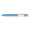 4-color Retractable Ballpoint Pen, Assorted Ink, Blue Barrel, 1mm, Medium
