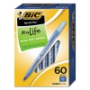 Round Stic Xtra Life Ballpoint, Blue Ink, 1mm, Medium, 60/box