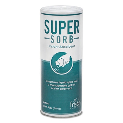 Super-sorb Liquid Spill Absorbent, Powder, Lemon-scent, 12 Oz. Shaker Can, 6/box