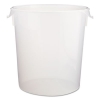 Round Storage Containers, Clear, 22qt, 13 1/8&quot;dia X 14&quot;h, Polypropylene,6/crtn