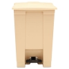 Indoor Utility Step-on Waste Container, Square, Plastic, 12gal, Beige