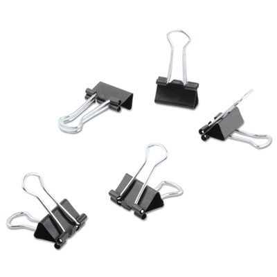 Mini Binder Clips, 1/4" Capacity, 1/2" Wide, Black, 60/pack