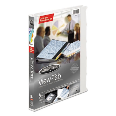 View-tab Presentation Round Ring View Binder W/tabs, 5/8" Cap, White