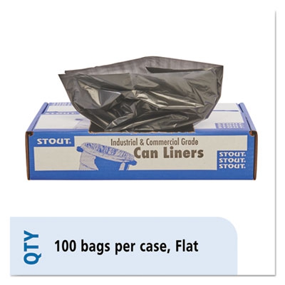 100% Recycled Plastic Garbage Bags, 40-45gal, 1.5mil, 40x48, Brown/black, 100/ct