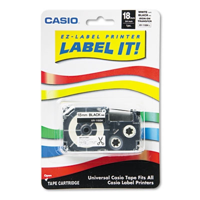 Label Printer Iron-on Transfer Tape, 18mm, Black On White