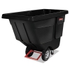 Rotomolded Tilt Truck, Rectangular, Plastic, 450-lb Cap., Black