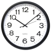 Round Wall Clock, Black, 12"