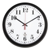 Black Quartz Contract Clock, 13-3/4", Black