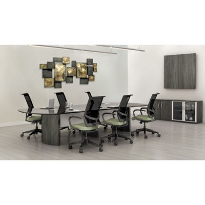 Medina Conference Table Top, Boat, 72 X 48, Gray Steel
