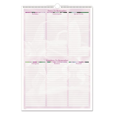 Floral Wall Calendar, 15 1/2 X 22 3/4, Floral, 2018