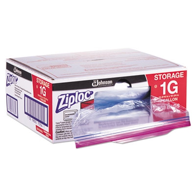 Double Zipper Bags, Plastic, 1gal, 1.75mil, Clear W/write-on Panel, 250/box