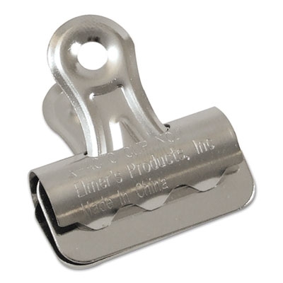 Bulldog Clips, Steel, 7/16" Capacity, 1-1/4"w, Nickel-plated, 36/box