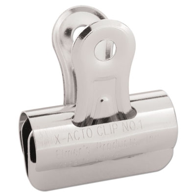 Bulldog Clips, Steel, 7/16" Capacity, 1-1/4"w, Nickel-plated, 36/box