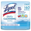 Daily Cleansing Wipes, 8&quot; X 7&quot;, White, 80 Wipes/can, 2 Cans/pack