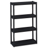 Rough N Ready Four-shelf Open Storage System, Resin, 32w X 13d X 54h, Black