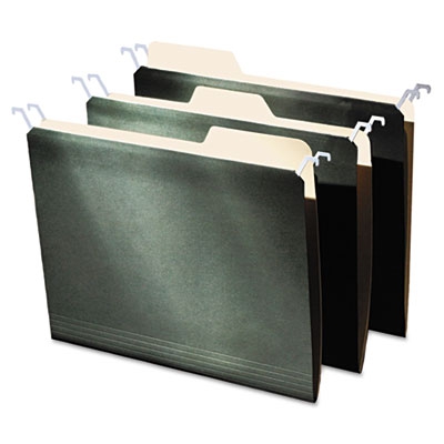 Hanging File Folders With Innovative Top Rail, Letter, Green, 20/pack