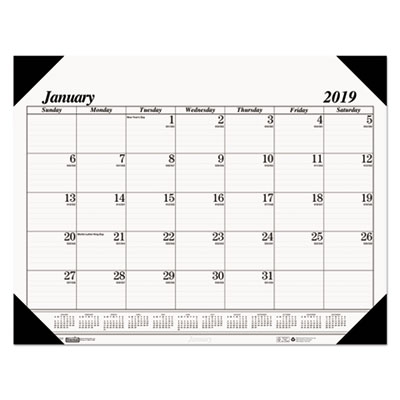 Recycled One-color Refillable Monthly Desk Pad Calendar, 22 X 17, 2018