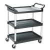 Economy Plastic Cart, Three-shelf, 18-5/8w X 33-5/8d X 37-3/4h, Black