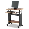 Adjustable Height Workstation, 29-1/2 X 22d X 34h, Cherry/black