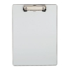 Plastic Brushed Aluminum Clipboard, Portrait, 1/2&quot; Capacity, 8 1/2 X 11