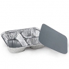 Aluminum 3 Compartment Take Out Container With Board Lid Combo 250/cs