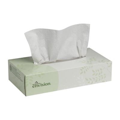 Envision® White Facial Tissue, Flat Box