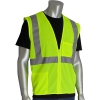 Mesh Safety Vest Hi Vis Lime Yellow Class 2 Zipper Closure 2 Pockets