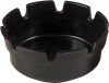Round Plastic Black Ashtray  12/pack 4 1/4