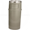 Ash/trash Classic Container W/doors, Round, 25 Gal, Beige