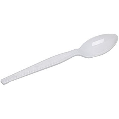 Medium Weight Plastic Teaspoon White Bulk