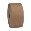 Reinforced Kraft tape is a paper tape with a water-activated adhesive that creates a permanent, tamper-evident bond when used as a carton sealant. Layers of reinforced Kraft paper ensure the strength of the tape and seal.