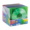 Cd-r Discs, 700mb/80min, 52x, Slim Jewel Cases, Assorted Colors, 25/pack