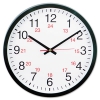 24-hour Round Wall Clock, 12 5/8&quot;, Black