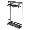 Single-sided Rack W/two Shelves, 12 Hangers, Steel, 48&quot; Wide, Black