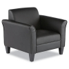 Alera Reception Lounge Series Club Chair, Black/black Leather