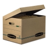 Stor/file Storage Box, Letter/legal, Attached Lid, Kraft/green, 12/carton