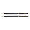 Classic Century Ballpoint Pen &amp; Pencil Set, Black/23 Kt. Gold Accents